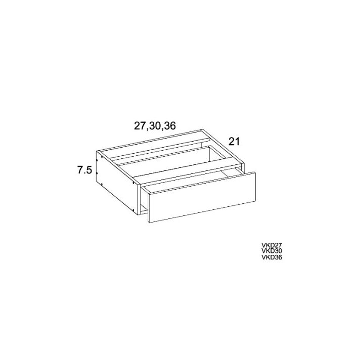 Harbor White 30" Knee Drawer