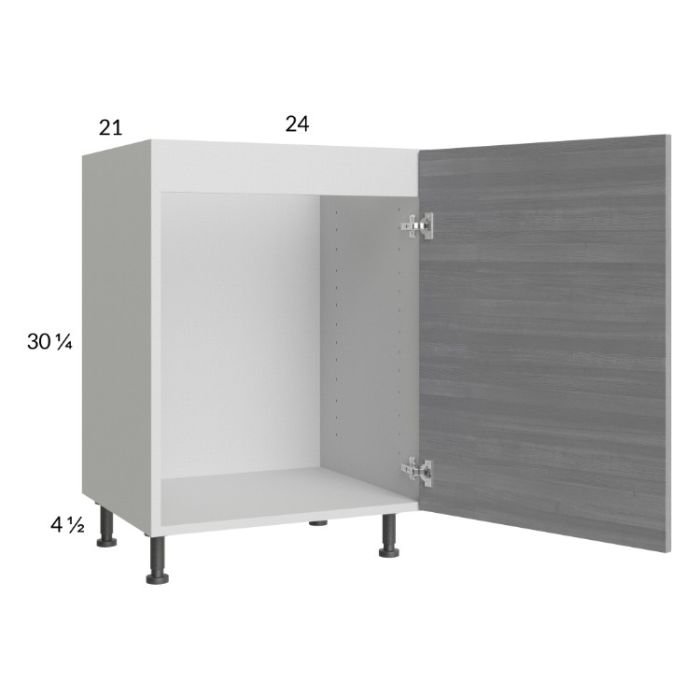 Euro Grey 24" Full Height Door Vanity Sink Base Cabinet with 1 Door