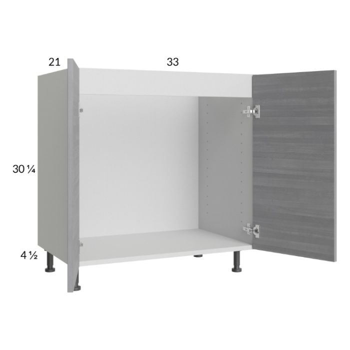 Euro Grey 33" Full Height Door Vanity Sink Base Cabinet