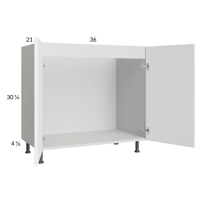 Euro Gloss White 36" Full Height Door Vanity Sink Base Cabinet