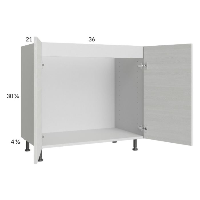 Euro White Grain 36" Full Height Door Vanity Sink Base Cabinet