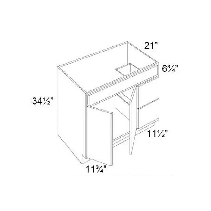 Tuscan 36" Vanity Sink and Drawer Combo (Drawers on Right)