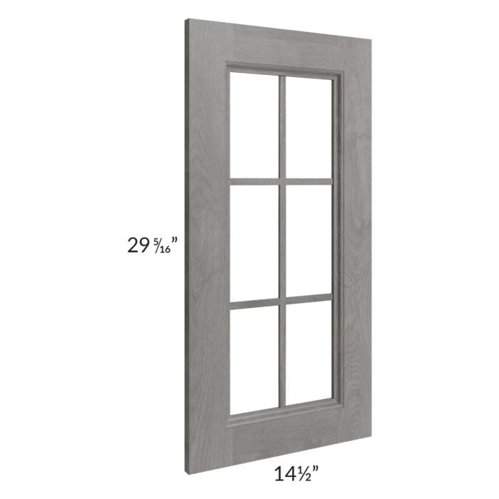 Providence Slate Grey 15x30 Mullion Glass Door Only with Glass Included