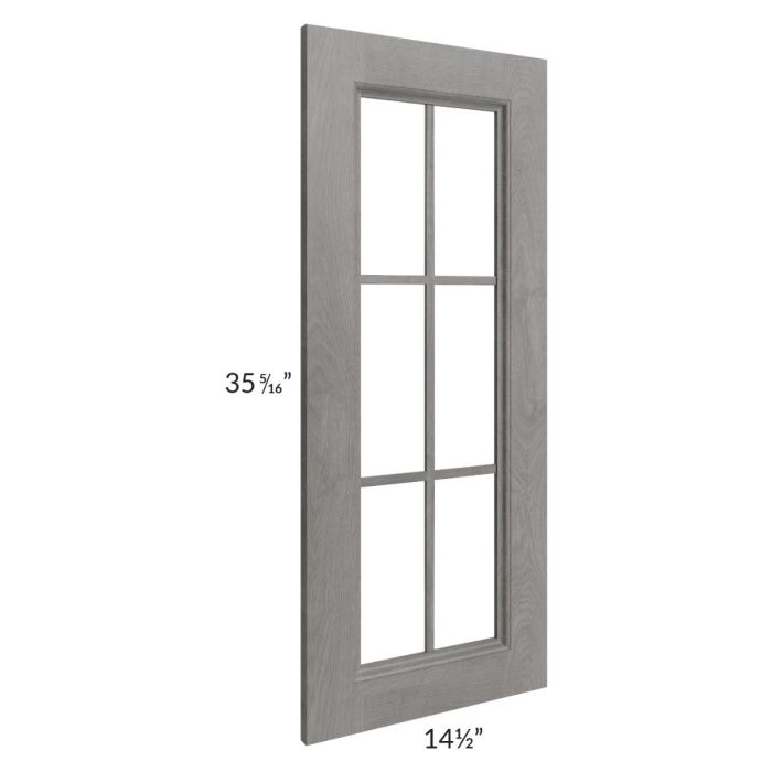 Providence Slate Grey 15x36 Mullion Glass Door Only with Glass Included