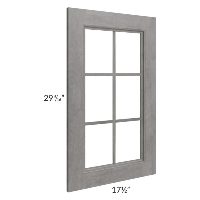 Providence Slate Grey 18x30 Mullion Glass Door Only with Glass Included