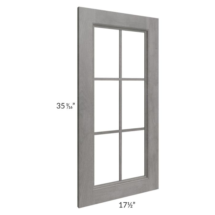 Providence Slate Grey 18x36 Mullion Glass Door Only with Glass Included