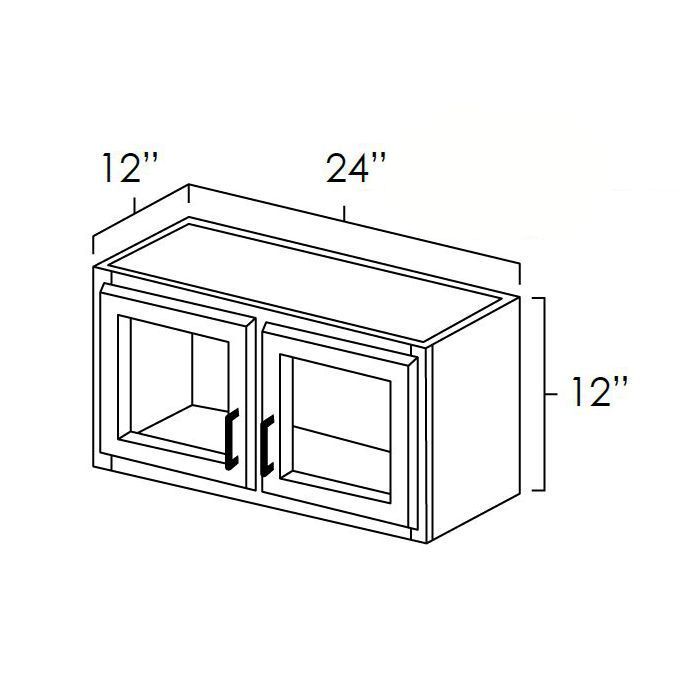 Biscotti Caf?? Glazed 24x12 Decorative Wall Cabinet with Beveled Glass