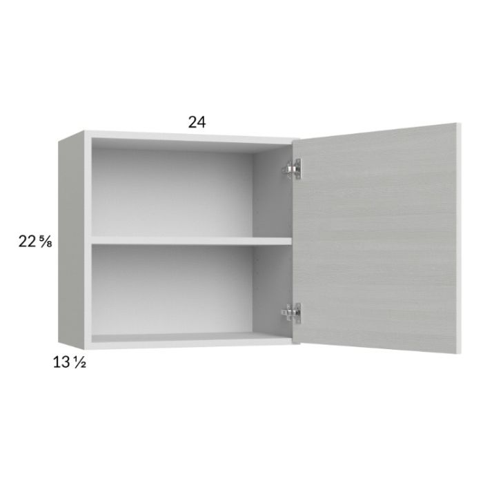 Euro White Grain 24x22-5/8 Wall Cabinet with 1 Door