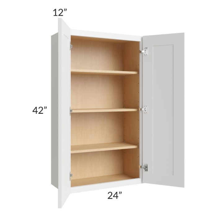 Stratton White Shaker 24x42 Wall Cabinet