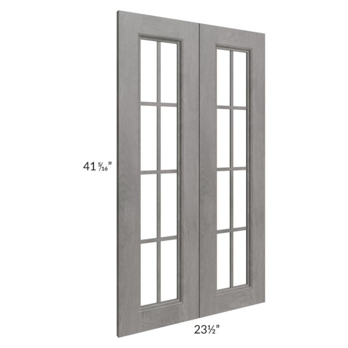 Providence Slate Grey 24x42 Mullion Glass Doors Only with Glass Included