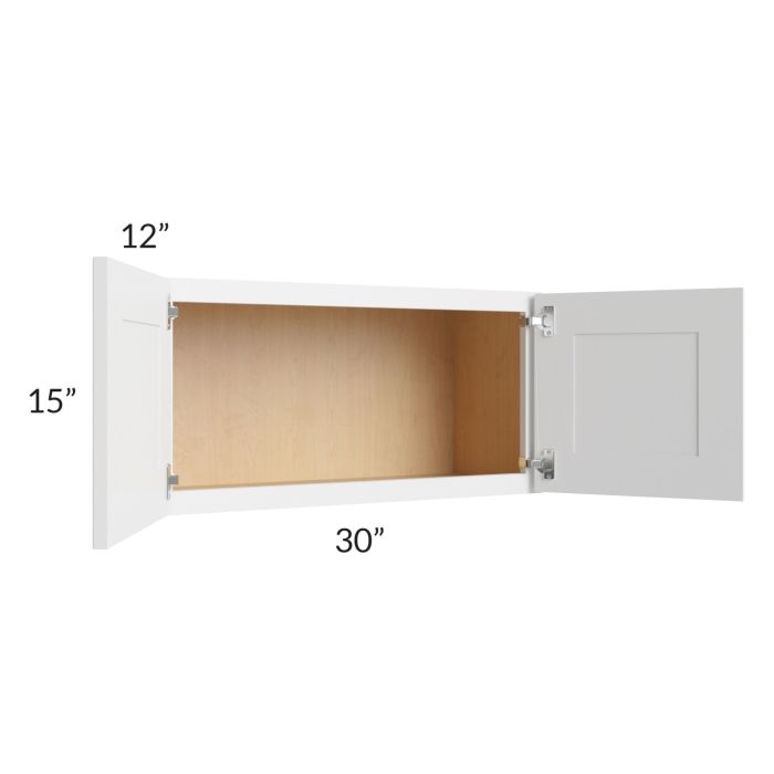 Stratton White Shaker 30x15 Wall Cabinet