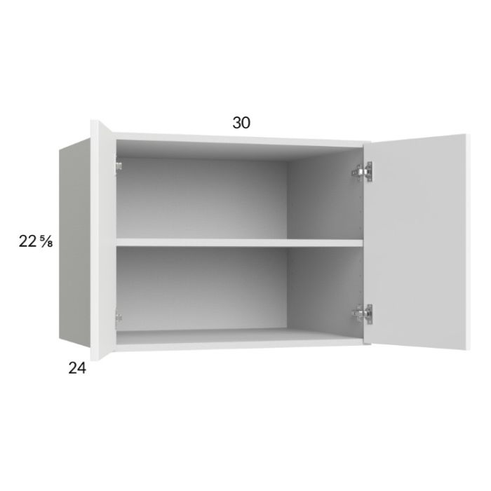 Euro Gloss White 30x22-5/8x24 Wall Cabinet