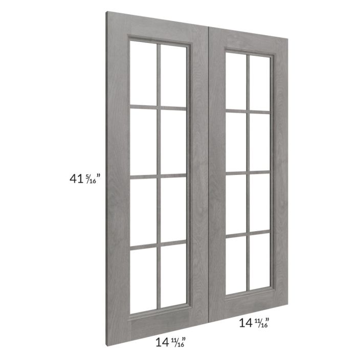 Providence Slate Grey 30x42 Mullion Glass Doors Only with Glass Included