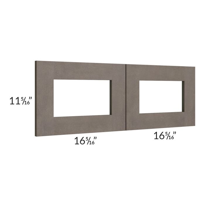 Natural Grey Shaker 33x12 Glass Door Only with Glass Included