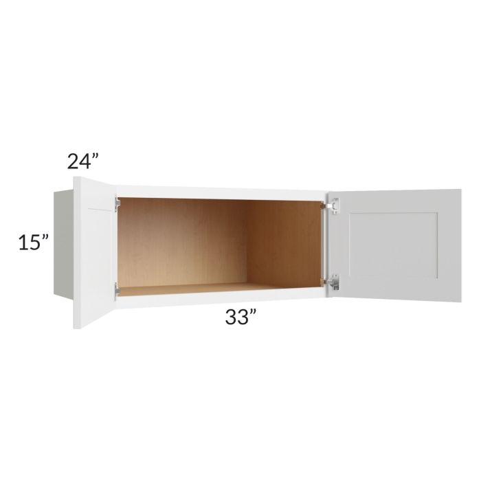 Stratton White Shaker 33x15x24 Wall Cabinet