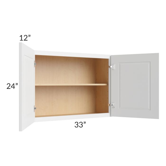 Southport White Shaker 33x24 Wall Cabinet
