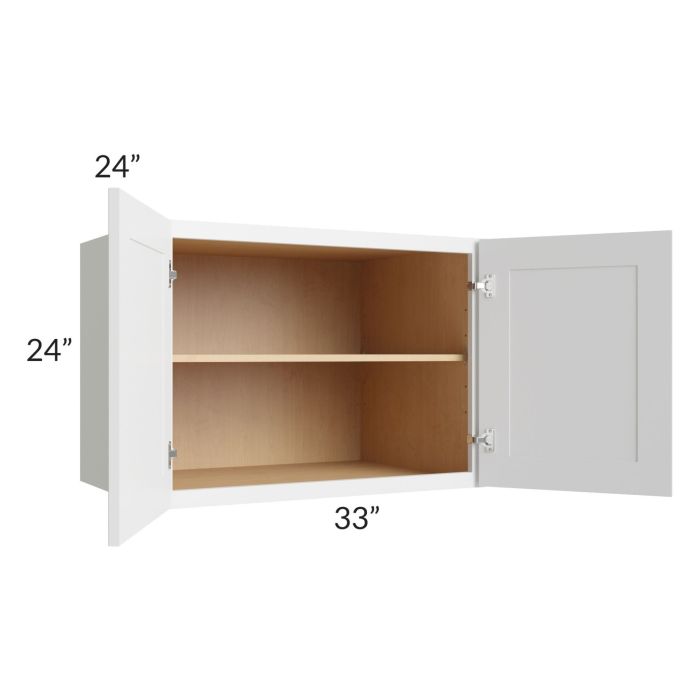 Stratton White Shaker 33x24x24 Wall Cabinet