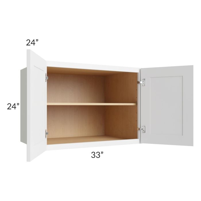 Alpine White Shaker 33x24x24 Wall Cabinet 