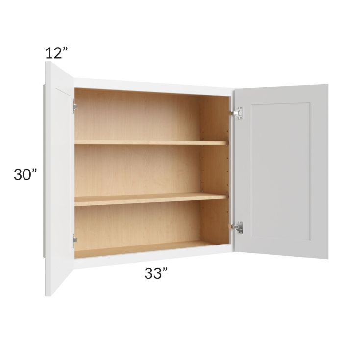 Stratton White Shaker 33x30 Wall Cabinet