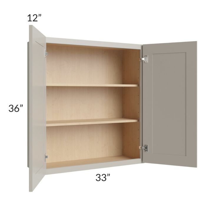 Stratton Light Grey Shaker 33x36 Wall Cabinet