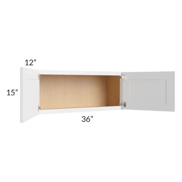 Stratton White Shaker 36x15 Wall Cabinet