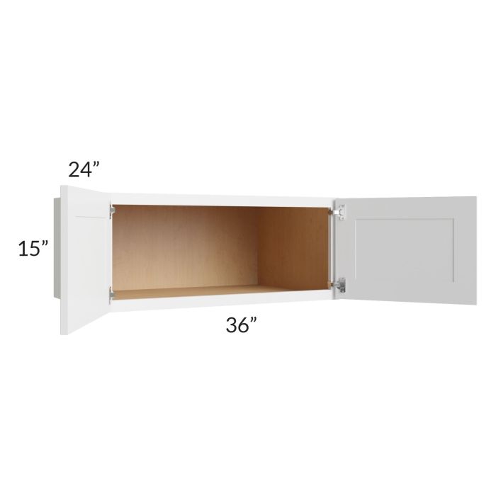 Stratton White Shaker 36x15x24 Wall Cabinet