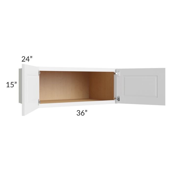 Southport White Shaker 36x15x24 Wall Cabinet