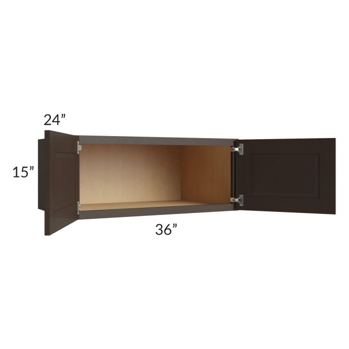 Southport Espresso Shaker 36x15x24 Wall Cabinet