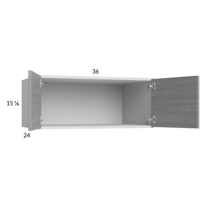 Euro Grey 36x15-1/8x24 Wall Cabinet