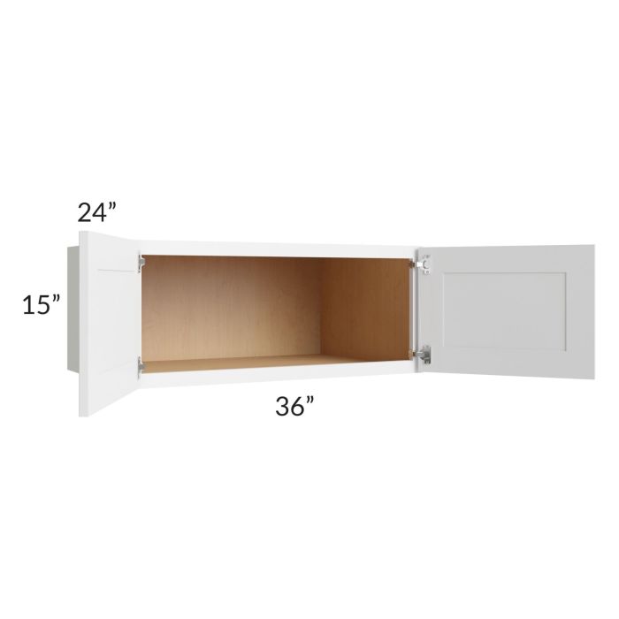 Alpine White Shaker 36x15x24 Wall Cabinet