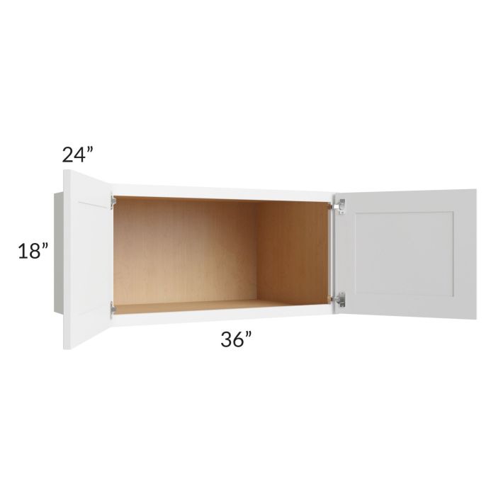 Alpine White Shaker 36x18x24 Wall Cabinet