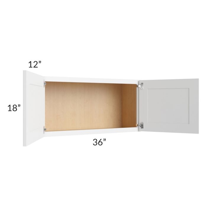 Alpine White Shaker 36x18 Wall Cabinet