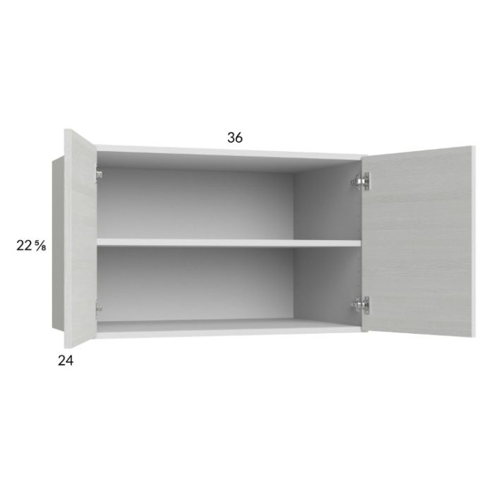Euro White Grain 36x22-5/8x24 Wall Cabinet