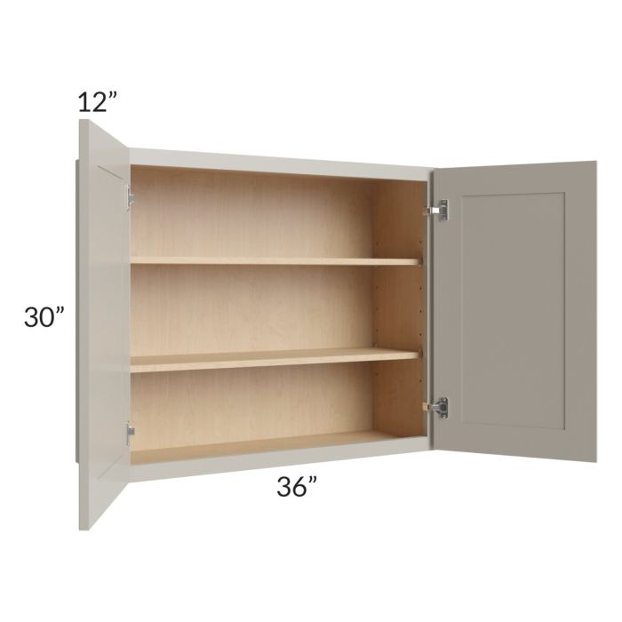 Stratton Light Grey Shaker 36x30 Wall Cabinet