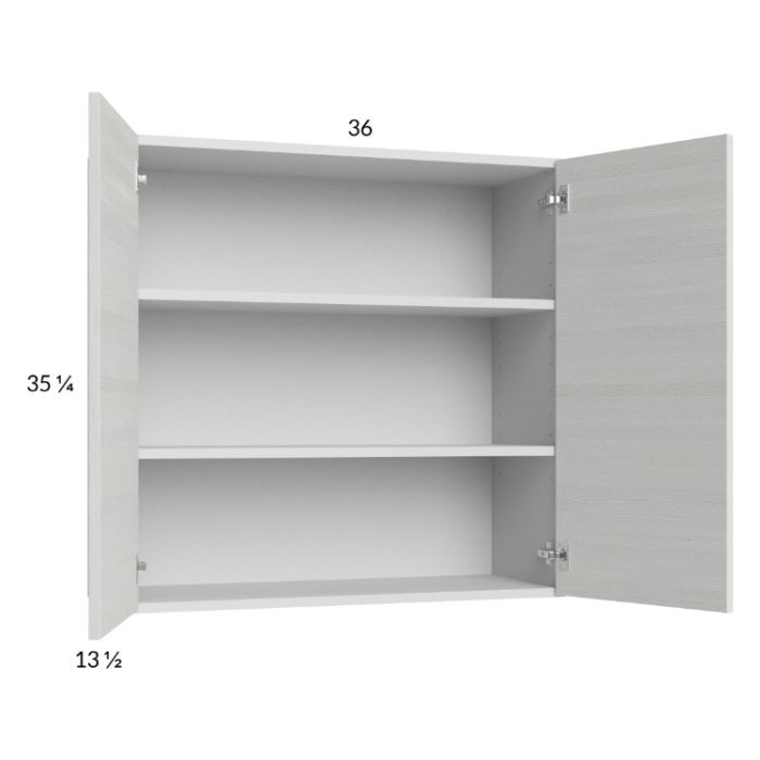 Euro White Grain 36x35-1/4 Wall Cabinet
