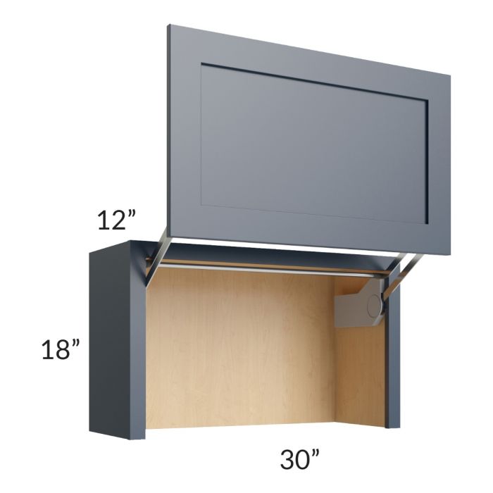 Midtown Blue Shaker 30" Countertop Wall Appliance Cabinet