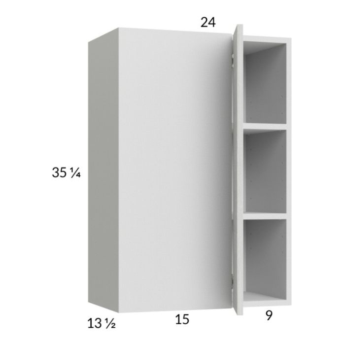 Euro White Grain 24x35-1/4 Blind Corner Wall Cabinet