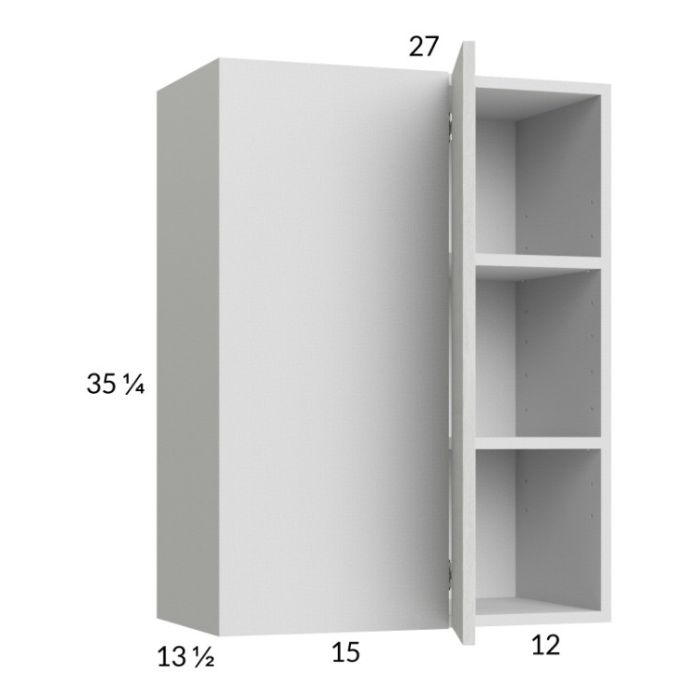 Euro White Grain 27x35-1/4 Blind Corner Wall Cabinet