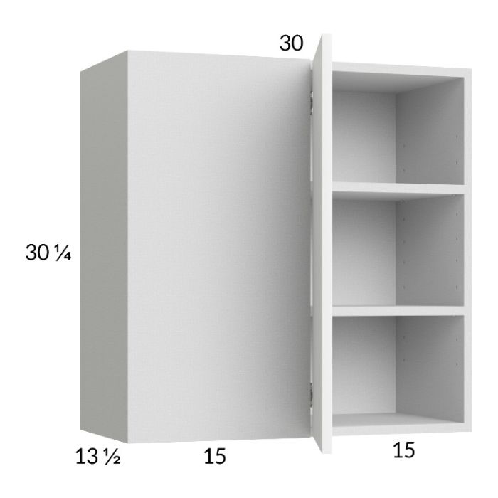 Euro Gloss White 30x30-1/4 Blind Corner Wall Cabinet