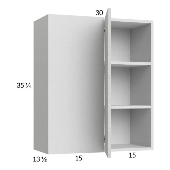 Euro White Grain 30x35-1/4 Blind Corner Wall Cabinet