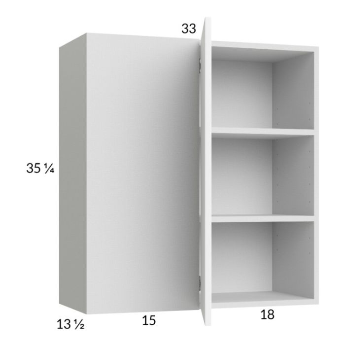 Euro Gloss White 33x35-1/4 Blind Corner Wall Cabinet