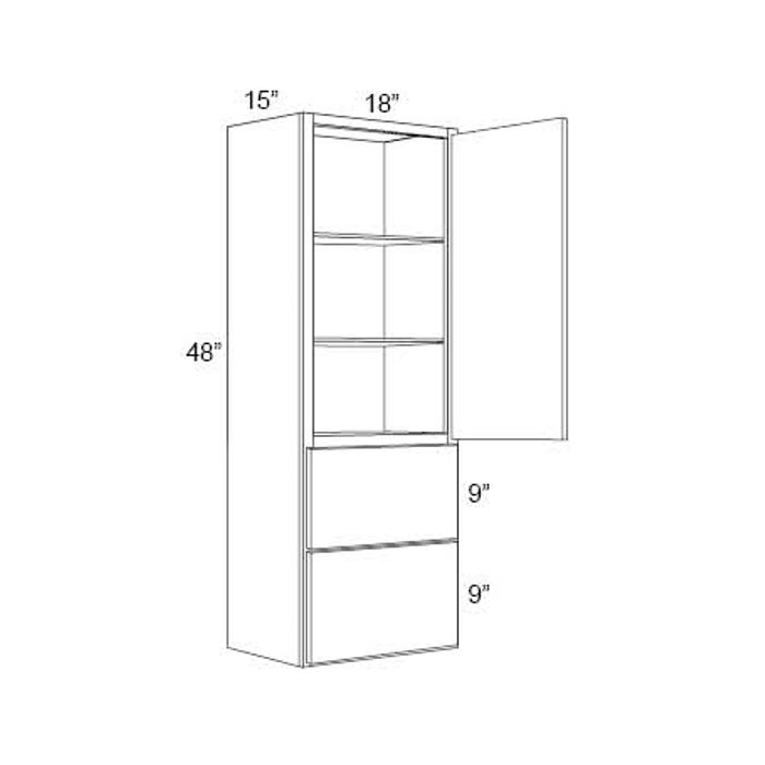 18x48x15 Wall Cabinet with Drawers