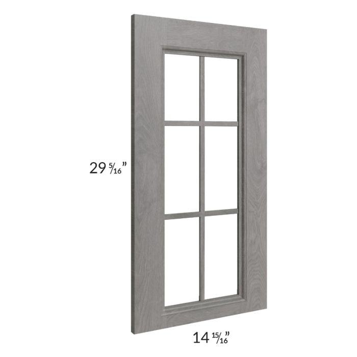 Providence Slate Grey 24x30 Wall Diagonal Corner Mullion Glass Door Only with Glass Included