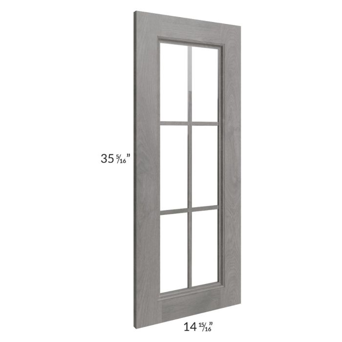 Providence Slate Grey 24x36 Wall Diagonal Corner Mullion Glass Door Only with Glass Included