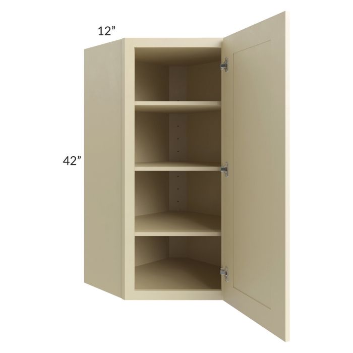 Phoenix Cream Glaze 24x42 Wall Diagonal Corner Cabinet