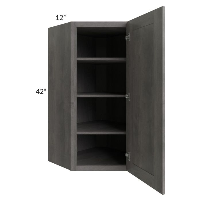 Providence Slate Grey 24x42 Wall Diagonal Corner Cabinet
