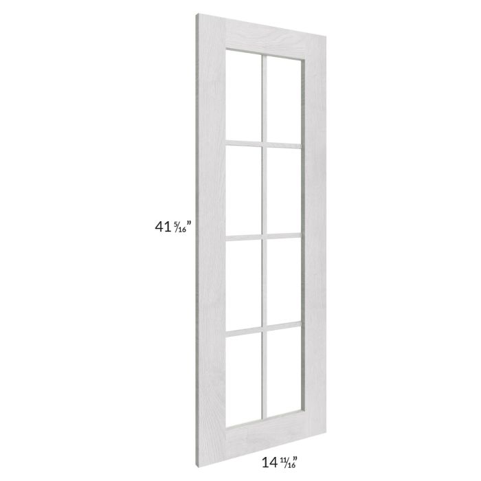 Heather Grey Shaker 24x42 Wall Diagonal Corner Mullion Glass Door Only with Glass Included