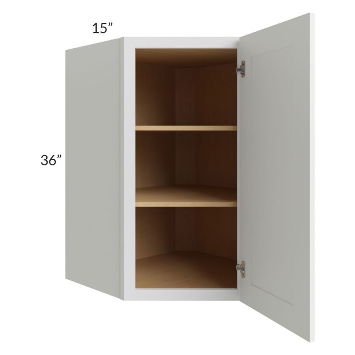 Stratton White Shaker 27x36 Wall Diagonal Corner Cabinet