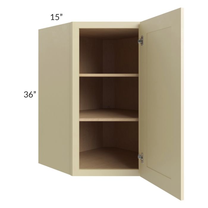 Phoenix Cream Glaze 27x36 Wall Diagonal Corner Cabinet