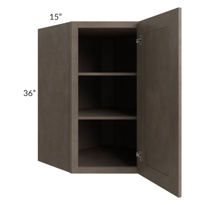 Providence Natural Grey 27x36x15 Wall Diagonal Corner Cabinet